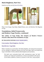 Mark Singleton, Part Two - Centre for Yoga Studies