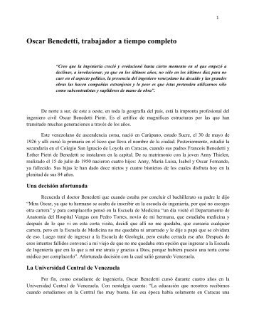 Oscar Benedetti, trabajador a tiempo completo - Academia Nacional ...