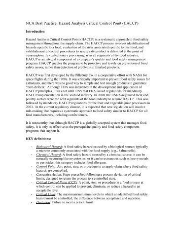 Hazard Analysis Critical Control Point ( HACCP ) - The National ...