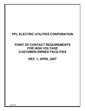 Point of Contact Requirements - PPL Electric Utilities