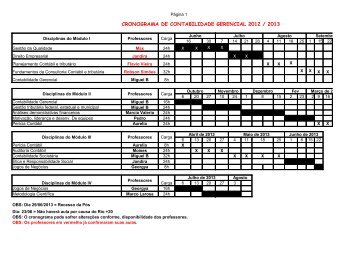 cronograma de contabilidade gerencial 2012 / 2013 - Simonsen