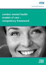 London mental health models of care â competency framework - OPM
