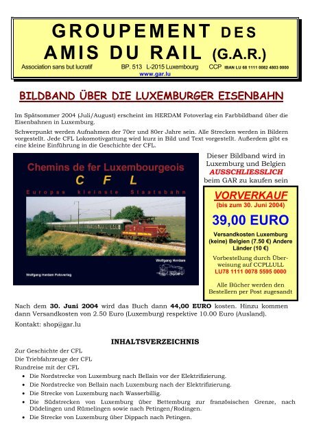 Chemins de fer Luxembourgeois CFL - Europas kleinste ... - Rail.lu