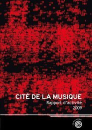 Rapport d'activité 2009 - Cité de la musique