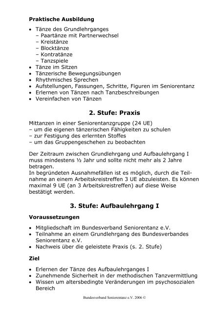 Ausbildungs - Bundesverband Seniorentanz eV