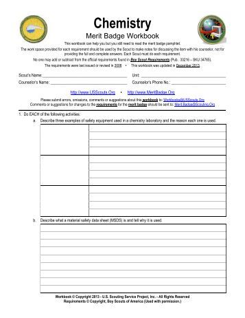 Chemistry Merit Badge Worksheet. Worksheets. Tutsstar Thousands of