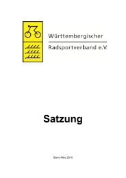 Satzung - Württembergischer Radsportverband e.V.