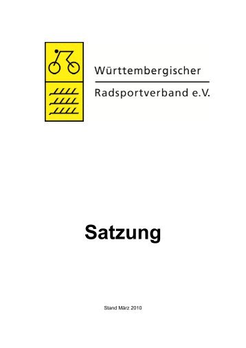 Satzung - Württembergischer Radsportverband e.V.