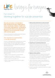 Fact sheet 12: Working together for suicide prevention (406.23KB)