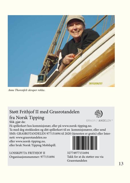 Blad nr. 1 - Losskøyta Frithjof II