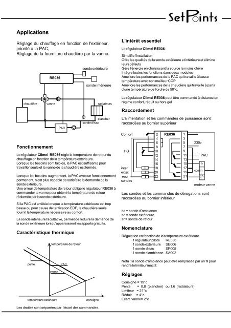 RÃ©gulateur de chauffage cascade 2 ou 3 sorties RE026 RE036