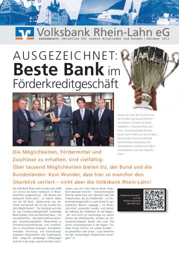 Voba informiert 10/2011 - Volksbank Rhein-Lahn eG