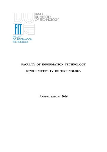 Annual Report 2006 - Faculty of Information Technology