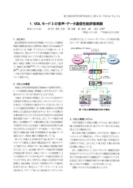 １．VDL モード 3 の音声・データ通信性能評価実験 - ENRI