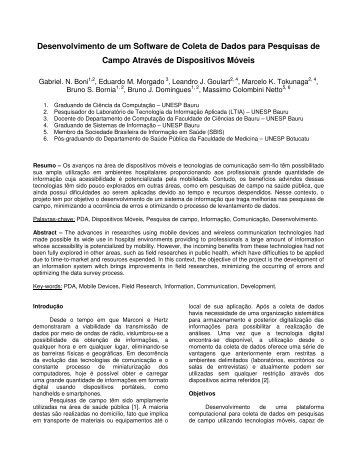 Desenvolvimento de um Software de Coleta de Dados para ... - SBIS