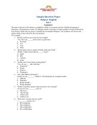 Sample Question Paper Subject- English - Asian University for Women