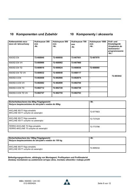 Montage- und Betriebsanleitung Instrukcja montaÅ¼u i obsÅugi - AFG ...