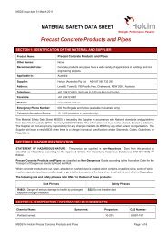 Precast concrete products and pipes MSDS (PDF 90KB) - Humes