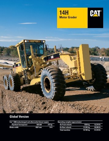 14H Global Motor Grader : AEHQ5271 - Denbow International Limited