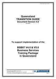 BSB07 Business Services transition guide - Training Queensland ...