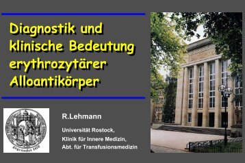 Kein Folientitel - Transfusionsmedizin Universitaet Rostock ...