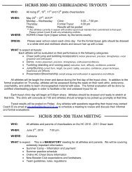 hcrhs 2010-2011 cheerleading tryouts - Hunterdon Central Regional .