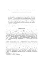 ASPECTS OF IWASAWA THEORY OVER FUNCTION FIELDS 1 ...