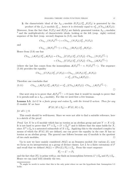 ASPECTS OF IWASAWA THEORY OVER FUNCTION FIELDS 1 ...