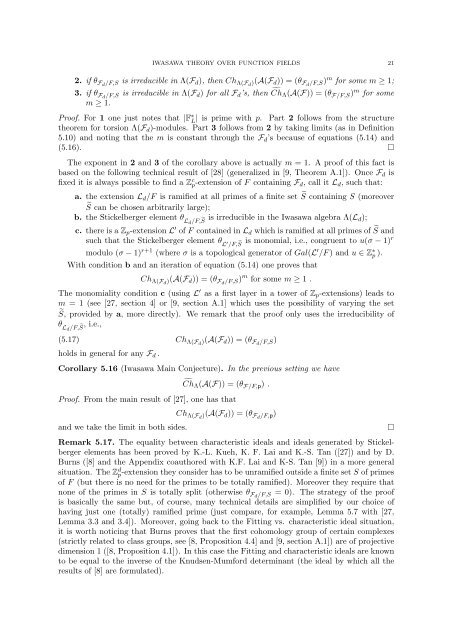 ASPECTS OF IWASAWA THEORY OVER FUNCTION FIELDS 1 ...