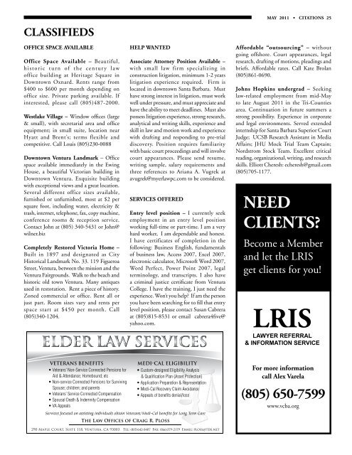 May issue of CITATIONS - Ventura County Bar Association