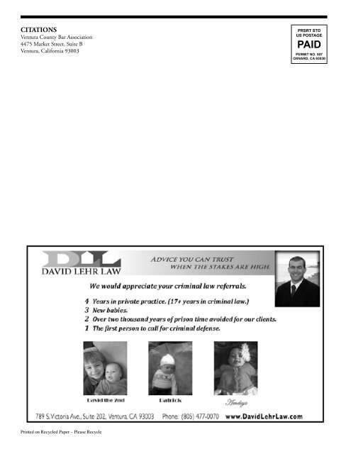 May issue of CITATIONS - Ventura County Bar Association