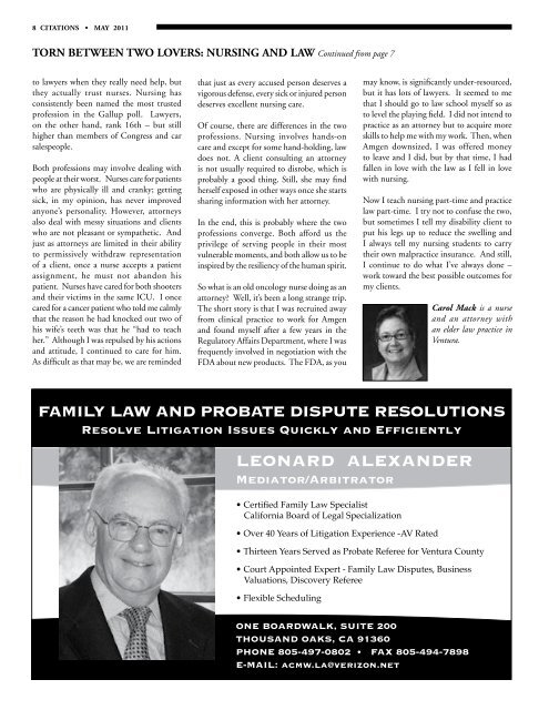 May issue of CITATIONS - Ventura County Bar Association