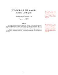 ECE-342 Lab 5: BJT Amplifier Sample Lab Report