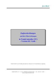 Zugbeschreibungen in TrainController (TC) - Version 8.0 / Gold -