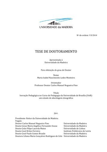 TESE DE DOUTORAMENTO - DigitUMa - Universidade da Madeira