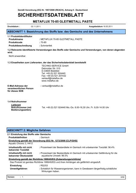 SDB Metaflux 70-85 Gleitmetall-Paste