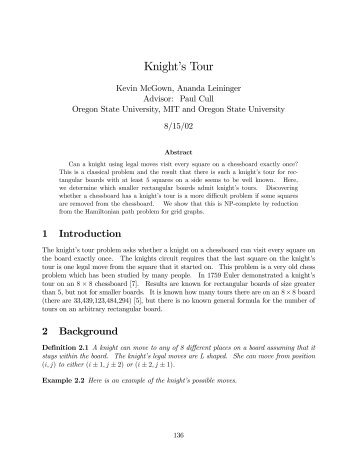 Knight's Tour - Oregon State University