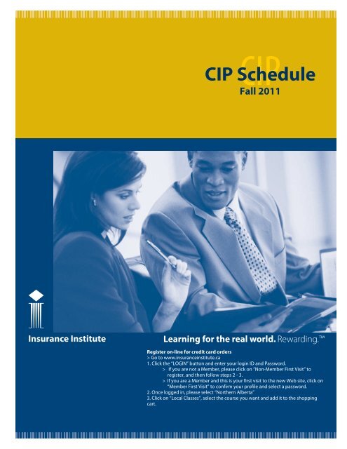 CIP Schedule Fall 2011 - Insurance Institute of Canada