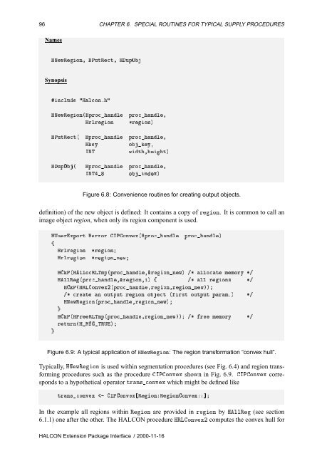 HALCON Extension Package Programmer's Manual