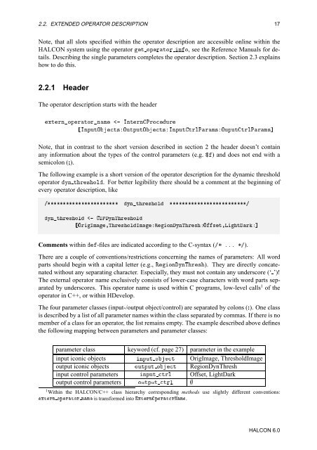 HALCON Extension Package Programmer's Manual