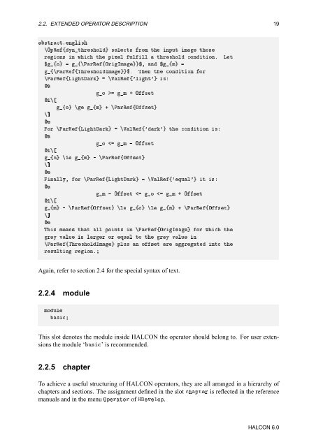 HALCON Extension Package Programmer's Manual