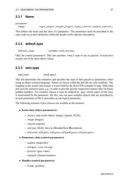 HALCON Extension Package Programmer's Manual