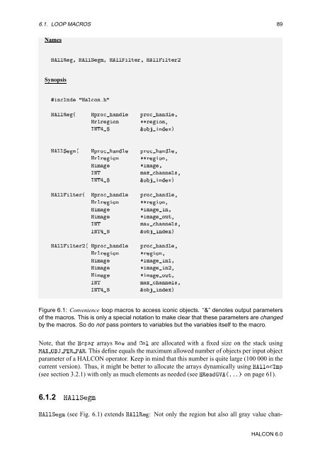 HALCON Extension Package Programmer's Manual