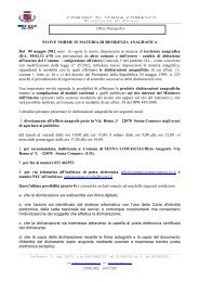 nuove norme in materia di residenza anagrafica - Comune di Senna ...