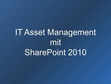 IT Asset Management mit SharePoint 2010 - ServicePortals.de