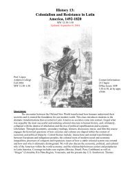 History 13: Colonialism and Resistance in Latin ... - Amherst College