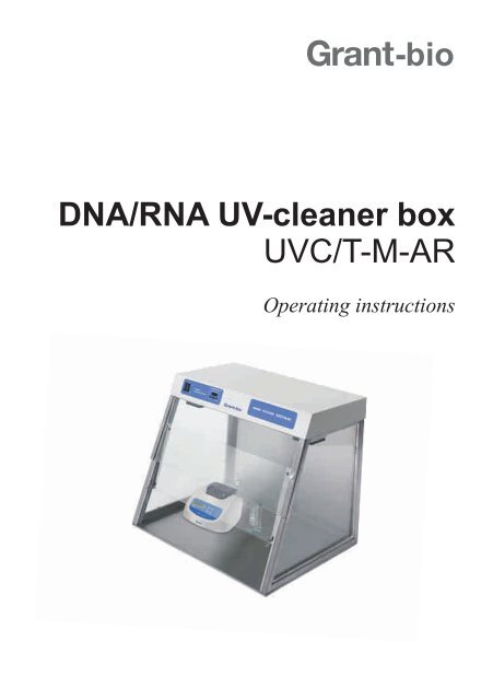 uv cleaner uvc t m ar operating instructions grant instruments