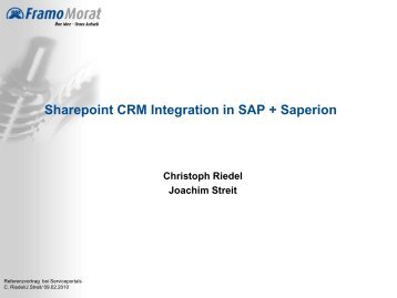 Sharepoint CRM Integration in SAP + Saperion - ServicePortals.de