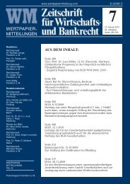 WERTPAPIER- MITTEILUNGEN - WM Wirtschafts- und Bankrecht