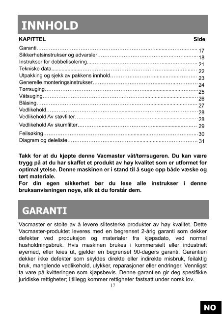 Last ned bruksanvisning - Mekk